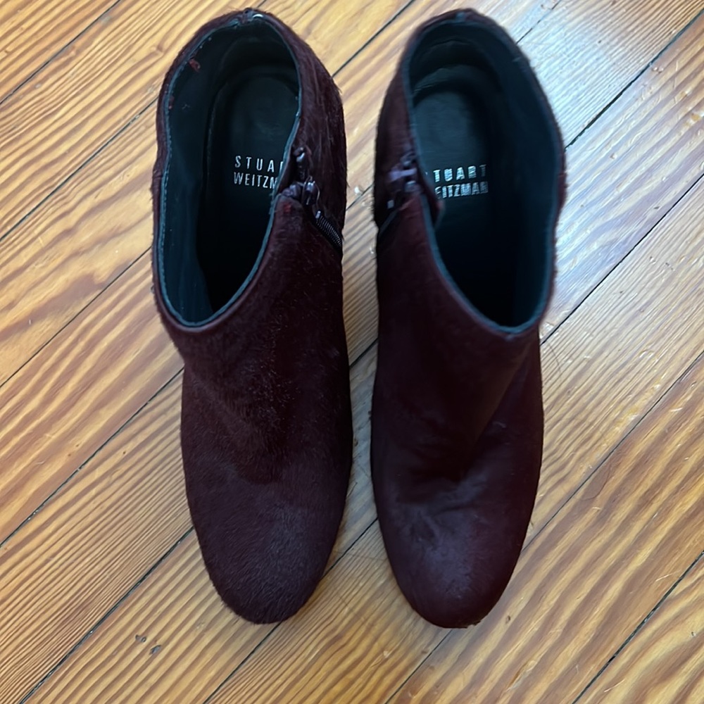 Stuart Weitzman Booties Size 7, Wine Color, Great… - image 2